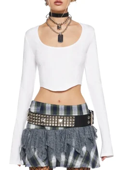 Current Mood Tops|Plus*Back Stage Long Sleeve Crop Top