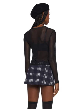 Dolls Kill x Clueless Tops*Barney Repeller Mesh Top