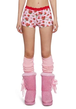 Sugar Thrillz Lingerie|Plus*Be Mine Tonight Knit Boyshorts