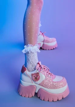 Koi Footwear Platforms|Sneakers*Bear Blushes Chunky Glitter Trainers - Pink
