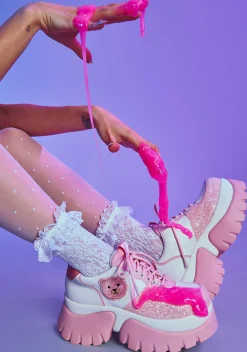 Koi Footwear Platforms|Sneakers*Bear Blushes Chunky Glitter Trainers - Pink