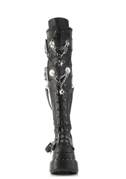 Demonia Boots*Bear-316 Knee High Buckle Boots
