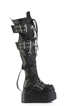 Demonia Boots*Bear-316 Knee High Buckle Boots