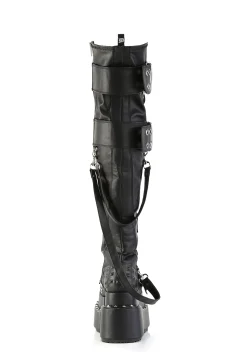 Demonia Boots*Bear-316 Knee High Buckle Boots