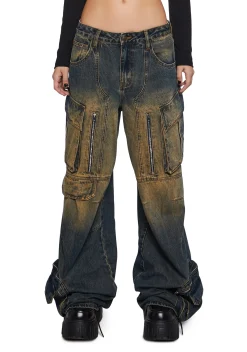 x_Machine Jeans Bottoms|Pants*Bending The Rules Cargo Jeans