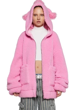 dELiA*s by Dolls Kill Outerwear|Sweatshirts & Hoodies*Best In Show Hooded Sherpa Jacket