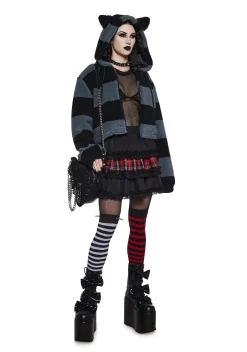 The Grave Girls Outerwear|Sweatshirts & Hoodies*Black Cat Energy Hooded Sherpa Jacket