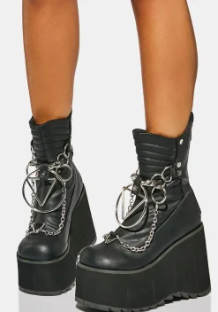 Demonia Boots|Platforms*Black Ritual Chain Platform Boots