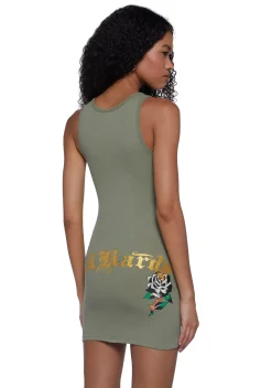 Ed Hardy Dresses*Black Rose Ribbed Tank Dress