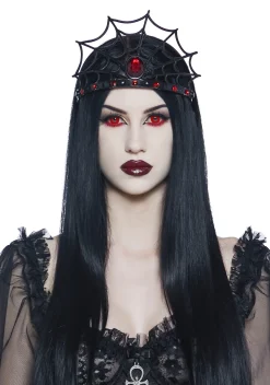 x_PTLHZ Hair Accessories*Black Widow Reign Crown