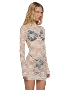 Current Mood Dresses|Mini Dresses*Blank Spaces Sheer Mini Dress - Ivory