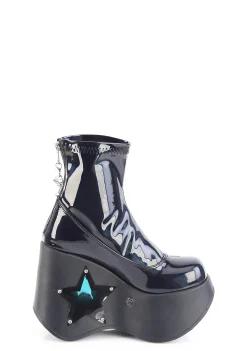 Demonia Boots|Platforms*Blaze-108 LED Light-Up Star Ankle Boots