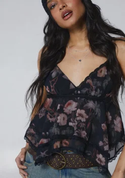 Current Mood Tops*Blissed Sunset Floral Top