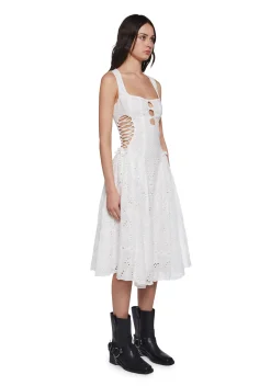 Sugar Thrillz Dresses*Blissful Breeze Eyelet Midi Dress