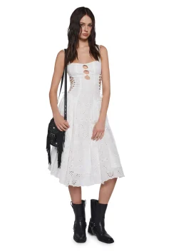 Sugar Thrillz Dresses*Blissful Breeze Eyelet Midi Dress