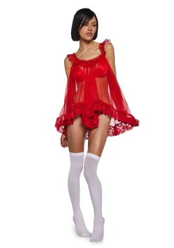 Sugar Thrillz Lingerie*Blissful Heaven Lingerie Set - Red