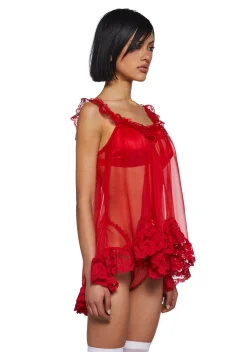 Sugar Thrillz Lingerie*Blissful Heaven Lingerie Set - Red