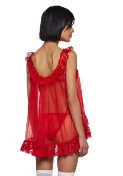 Sugar Thrillz Lingerie*Blissful Heaven Lingerie Set - Red