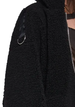 Current Mood Outerwear*Blissful Misery Hooded Sherpa Jacket