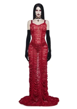 Unholy Dresses|Plus*Blood Sucker Maiden Lace Maxi Dress