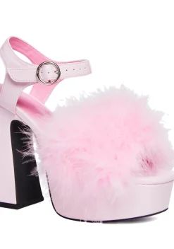 Sugar Thrillz Platforms|Heels*Blushin' N' Crushin' Marabou Heels