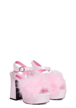 Sugar Thrillz Platforms|Heels*Blushin' N' Crushin' Marabou Heels