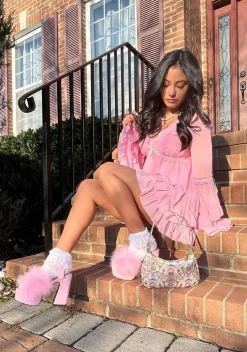 Sugar Thrillz Platforms|Heels*Blushin' N' Crushin' Marabou Heels
