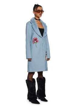 Current Mood Outerwear|Plus*Bohemian Dreamscape Faux Suede Coat