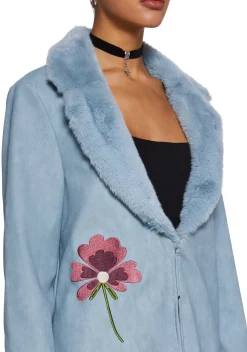 Current Mood Outerwear|Plus*Bohemian Dreamscape Faux Suede Coat