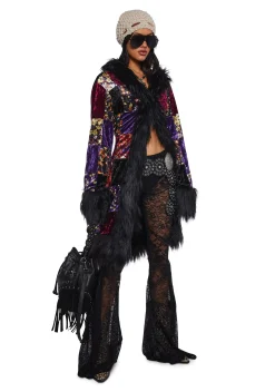 Current Mood Outerwear|Plus*Bold Love Velvet Coat