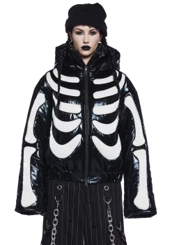 Trickz N' Treatz Outerwear*Bone Baddie Puffer Jacket