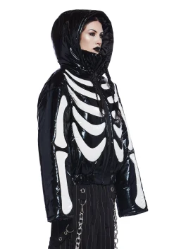 Trickz N' Treatz Outerwear*Bone Baddie Puffer Jacket