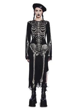Trickz N' Treatz Dresses|Plus*Bone Collector Knit Midi Dress