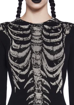 Trickz N' Treatz Dresses|Plus*Bone Collector Knit Midi Dress
