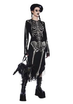 Trickz N' Treatz Dresses|Plus*Bone Collector Knit Midi Dress