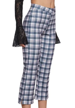Sugar Thrillz Bottoms*Book Club Babe Plaid Capri Pants