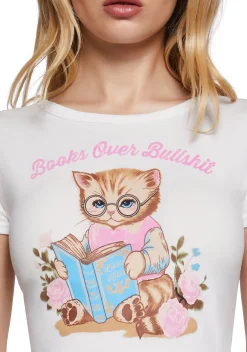 Sugar Thrillz Tops|Plus*Books Rule Baby Tee