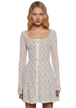 dELiA*s by Dolls Kill Dresses|Mini Dresses*Botanic Bliss Mini Dress - Off White