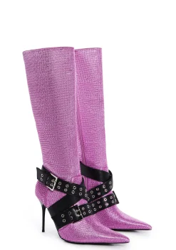 Generation Kiss Boots*Boulevard Knee High Boots - Pink Bling