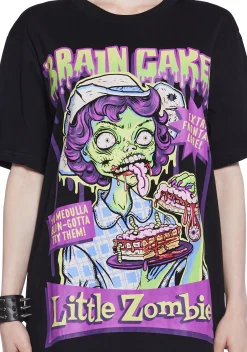 Trickz N' Treatz Tops*Brain Food Glow In The Dark Graphic Tee