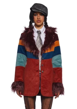 Current Mood Outerwear|Plus*Break Free Corduroy Coat - Multi