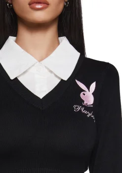 Playboy by Dolls Kill Tops|Plus*Bunny Hop Knit Sweater