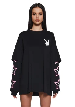 Playboy by Dolls Kill Tops*Bunny Vibe Check Long Sleeve Top