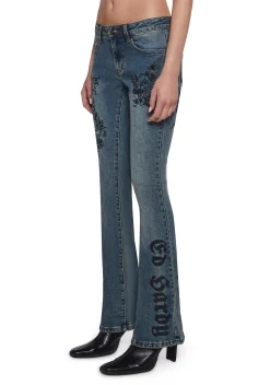 Ed Hardy Bottoms|Pants*Butterfly Denim Flared Jeans