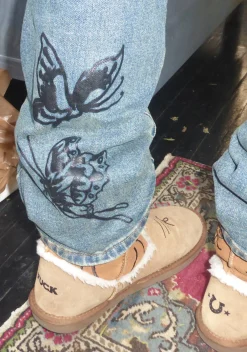 Ed Hardy Bottoms|Pants*Butterfly Denim Flared Jeans