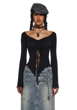 Current Mood Tops*Call It Dreaming Long Sleeve Top - Black