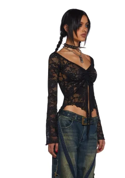 Current Mood Tops*Call It Dreaming Long Sleeve Top - Lace
