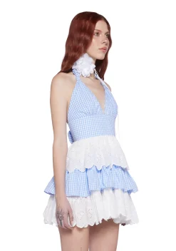 Sugar Thrillz Dresses*Call Me Yours Babydoll Dress - Blue Gingham