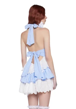 Sugar Thrillz Dresses*Call Me Yours Babydoll Dress - Blue Gingham