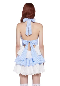 Sugar Thrillz Dresses*Call Me Yours Babydoll Dress - Blue Gingham